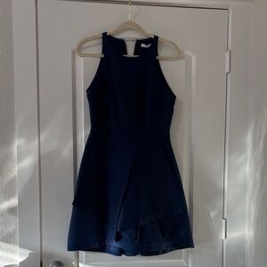 Halston Heritage Navy Sleeveless Mini Dress